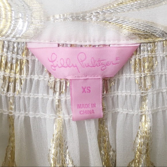 Lilly Pulitzer Elsa Top In Metallic Silk - Picture 6 of 8